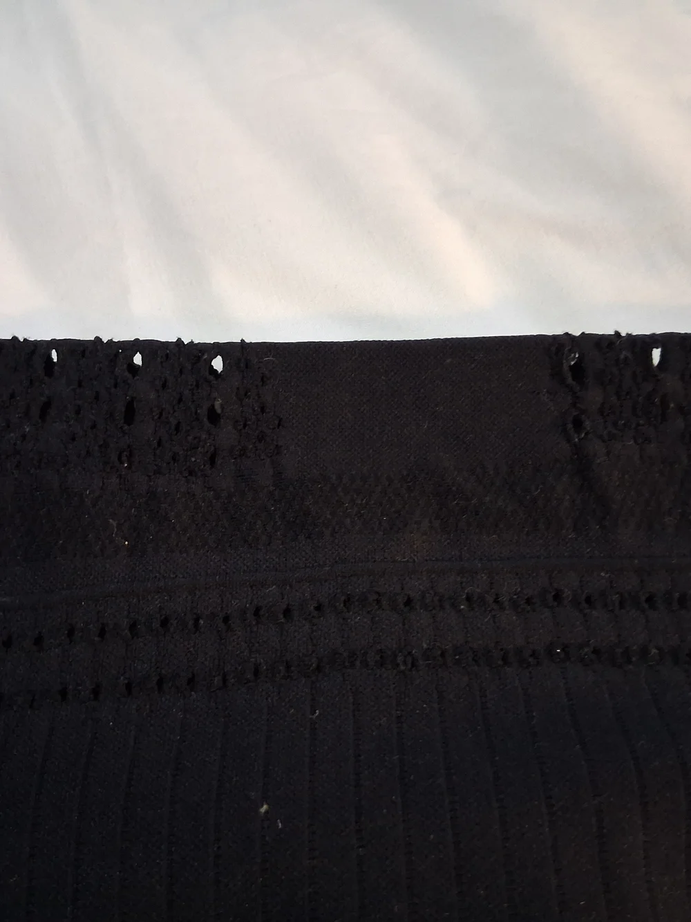 Black Ribbed Sweater Top - Size S